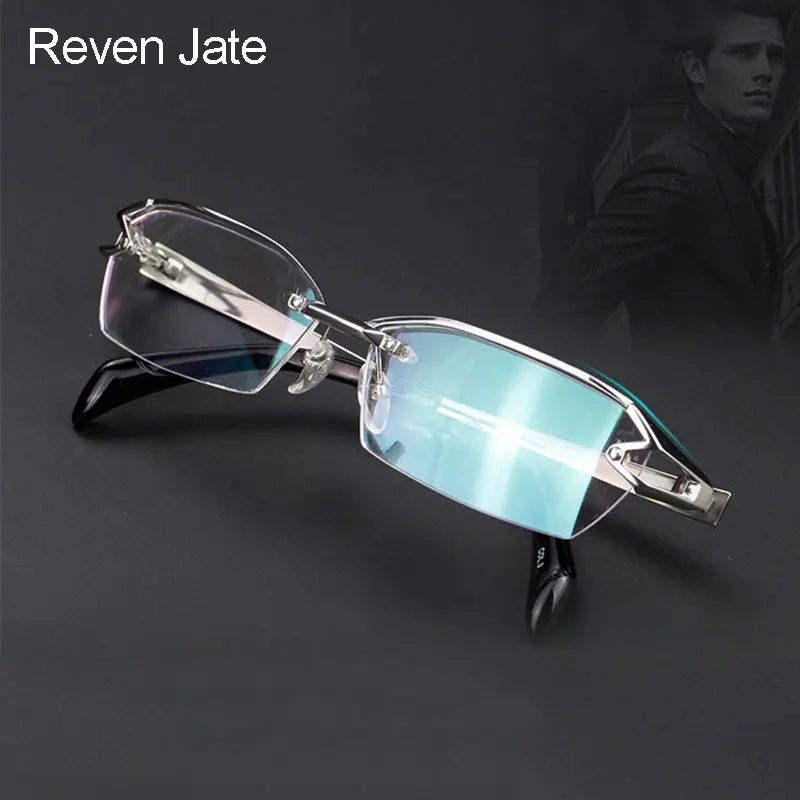 Reven Jate F1143 Optical Glasses Pure Titanium Frame Prescription Eyeglasses Rx Men Glasses for Male Eyewear