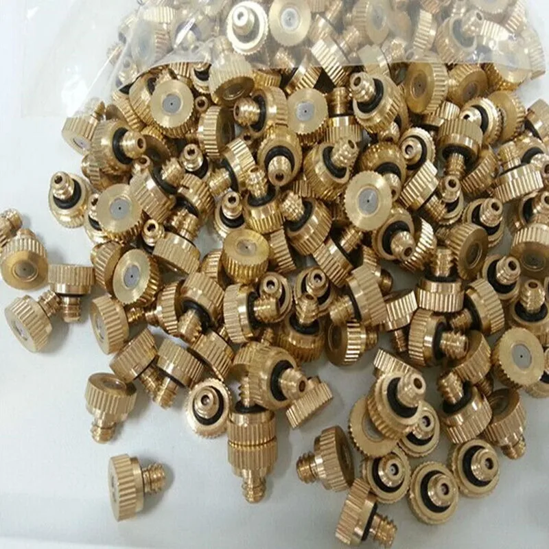 Threaded 0.1mm-0.5mm Brass Low Pressure Misting Fog Nozzle Spray Sprinkler Head Gardening Tools And Equipment