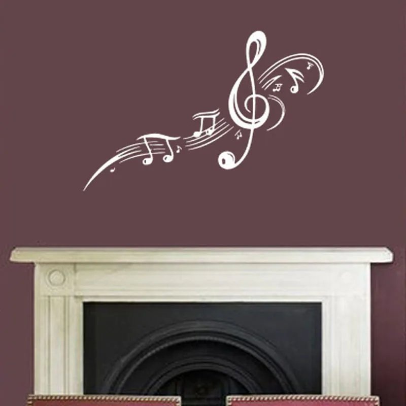 ZOOYOO Musical Note Wall Sticker Scale Treble Clef Pattern Wall Decal Home Decor Vinyl Wall Decoration For Kids Nursery Room