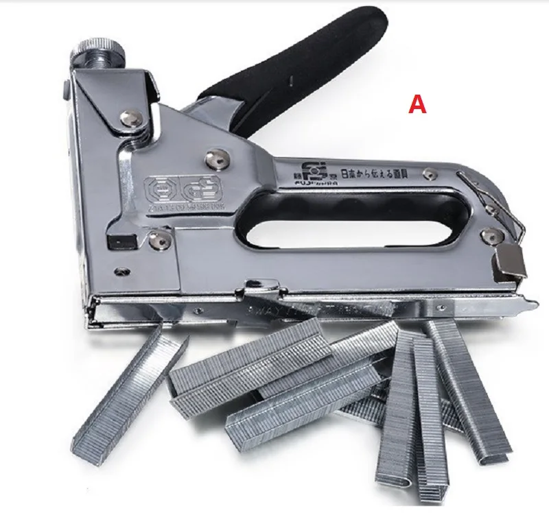 New Nail staple Gun  Stapler for wood furniture, door & upholstery chrome finish with 600 nails