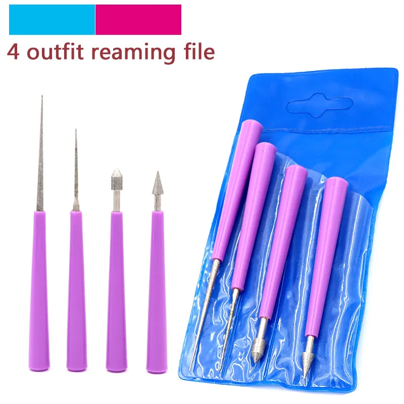 

4pcs Diamond Wood Rasp Files Needle Mini File Set Carving Tools Metal Filing Emery Grinding Mixed Reaming DIY For Jade Plastic