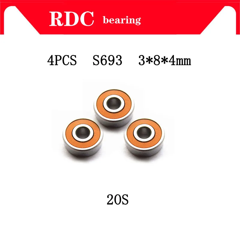 

High quality 4PCS S693 2OS 3x8x4 CB ABEC-7 Hybrid Ceramic Stainless Lube Dry Fishing Reel Bearing SMR693C 2OS A7 LD S693-2RS NEW