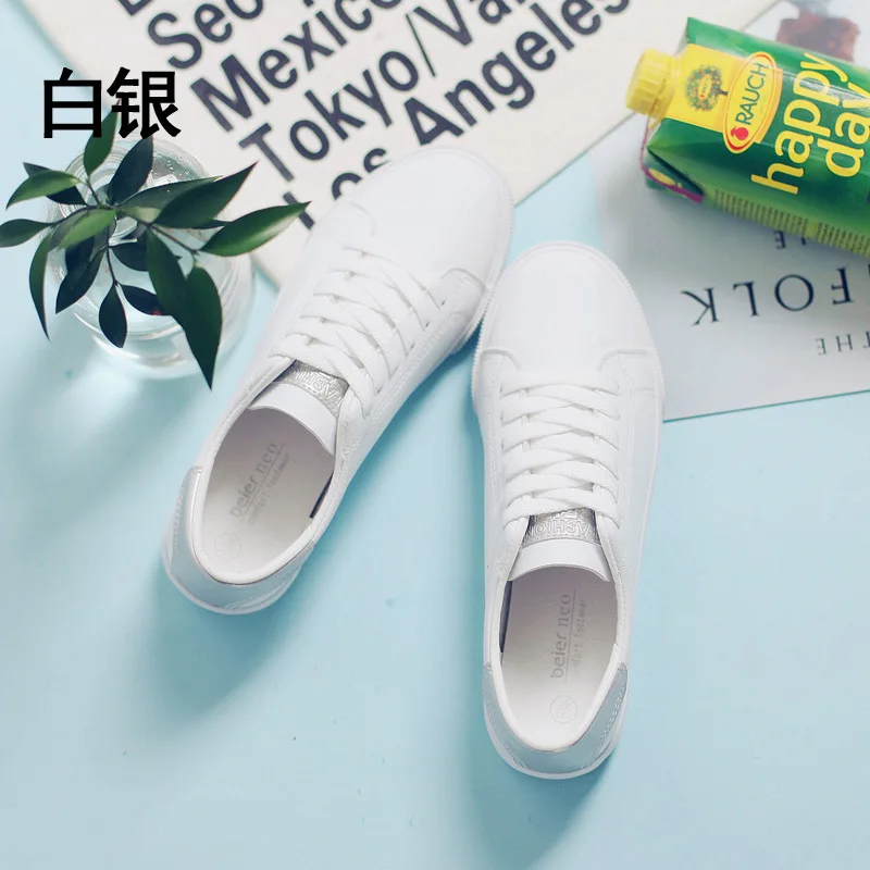 Women White Shoes All Match Must Have 2019 Spring New Lady Soft Leather Shoe Casual Pink Shoes Lace Up Chic Sneaker Good Quality