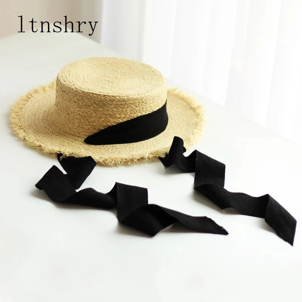 

New Summer Fashion Sun Hats for Women Seaside Wide Brim Ribbon Raffia Straw Hat Causal Caps folded Lady Sun Cap verano Mujer