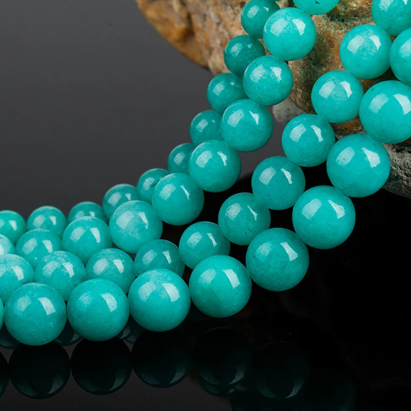 4A Good Qulity Natural Blue Amazonite Stone Beads Round Ice Amazonite Loose Stone Beads DIY Bracelet Jewelry Making 6/8/10/12mm