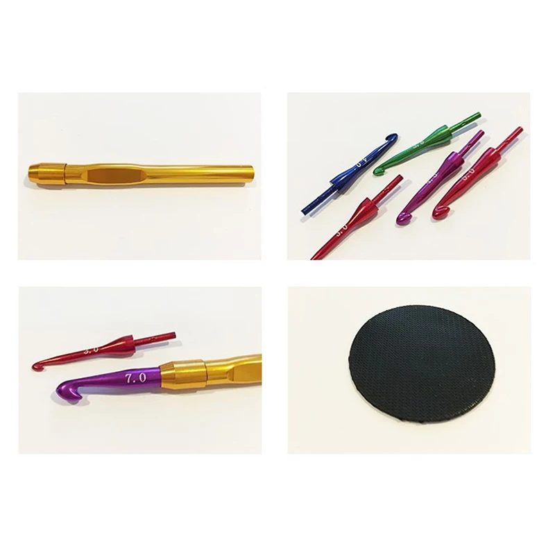 LMDZ 8pcs Interchangeable Crochet Hook Head Knitting Weaving Needle Detachable Hook Needle Sweater Crochet Tool with Leather Bag