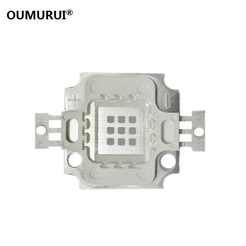 UV LED 칩 램프 낚시 LED COB 매니큐어 보라색 구슬, 10W, 395-400nm, 900mA, 9.0-11.0V, 60-80LM, 45mil, 10 개