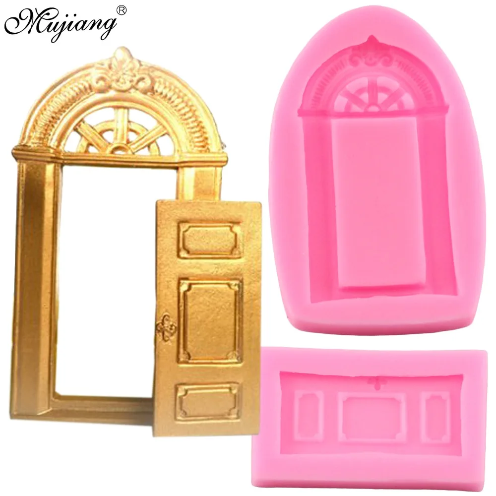 Door Cake Border Silicone Molds Polymer Clay Resin Dollhouse Door Baby Birthday Fondant Cake Decorating Candy Chocolate Moulds