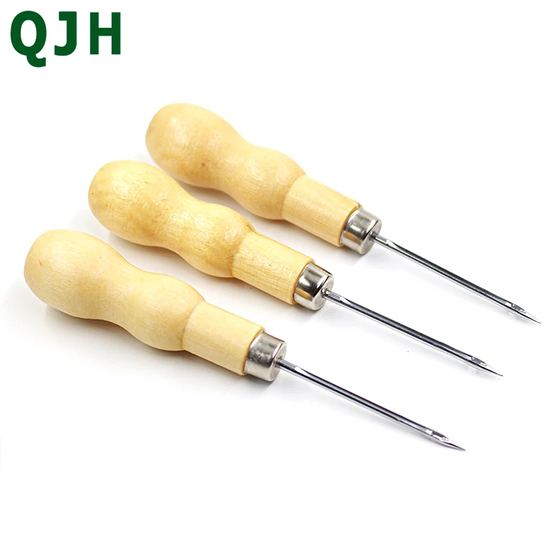 Leather awl hand sewing tools canvas shoes repair awl leather tool needle craft sewing supplies 1PCS/2PCS