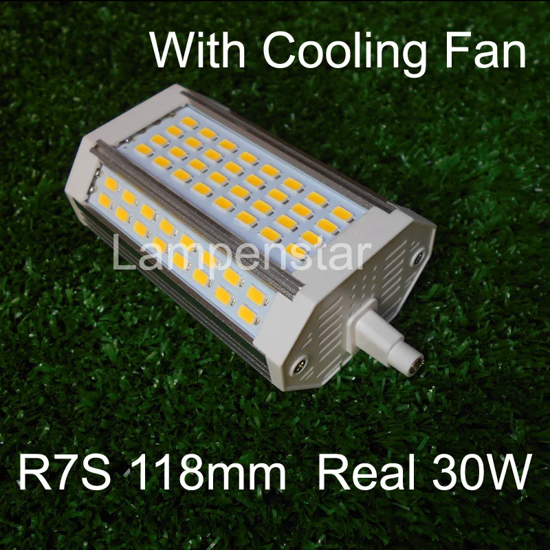 25pcs/lot R7S LED Light 30W with fan 118mm J118 64led SMD5730 led Spotlight Replace Halogen Floodlight Lamplampenstar