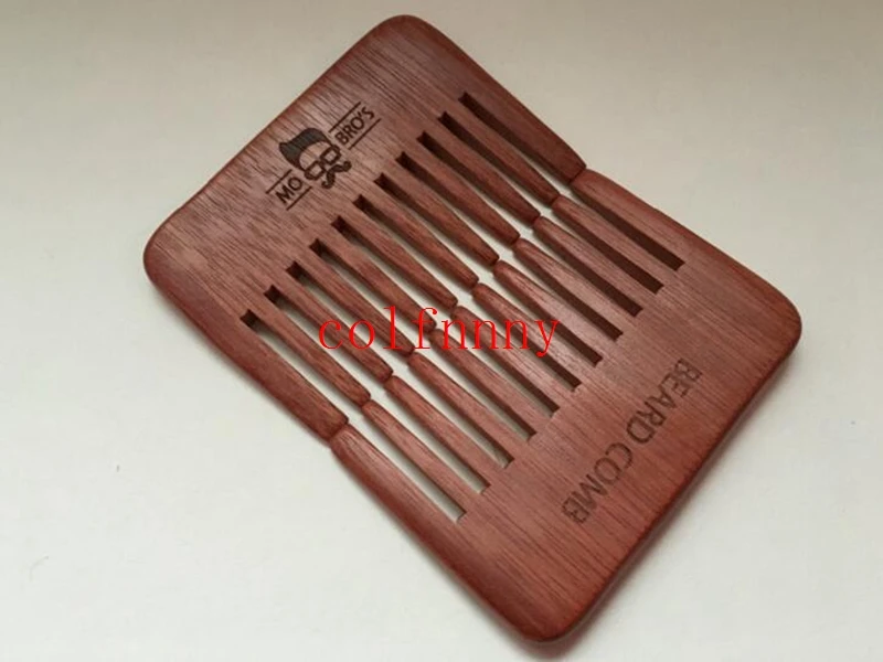 

1000pcs/lotEngraved Your Logo Wide Teeth Wooden Combs Straight Pocket Wooden Beard Combs Custom Natural Red Amoora Wooden Comb