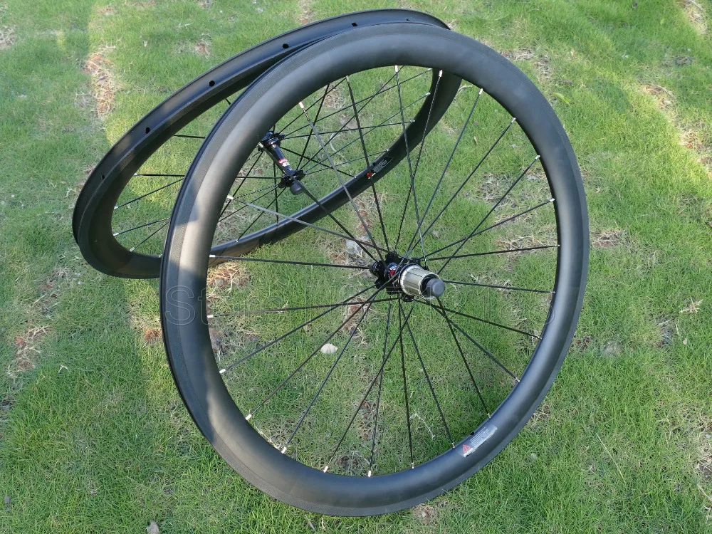 New Full Carbon Road Bike Racing Bicyle Clincher Wheelset Basalt Brake Side Wheel Rim Depth 50mm  20.5mm, 23mm, 25mm Width