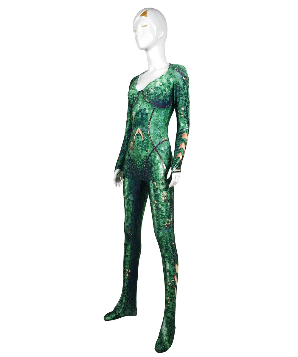 Mera Costume Film Version Mera Cosplay Bodysuit 3D Imprimer Lycra Spandex Zentai costume Jumpsuit Halloween Party suit