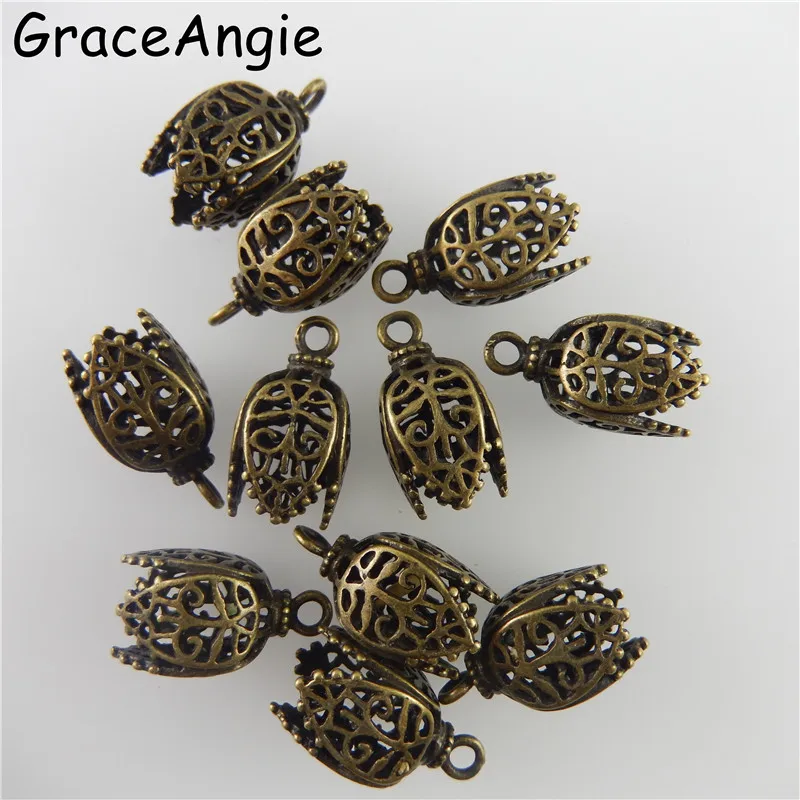 8Pieces Copper Antique Bronze Color Hollow-Pattern Pendant Finding 17*11*11MM 05745 Handmade Fashion Jewelry Charms GraceAngie