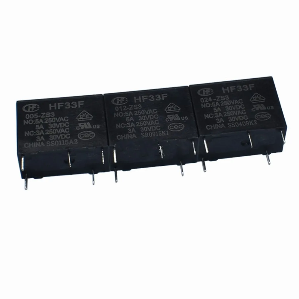 

50PCS/lot Power relays HF33F JZC-33F-005-ZS3 JZC-33F-012-ZS3 JZC-33F-024-ZS3 5A250VAC 5PIN