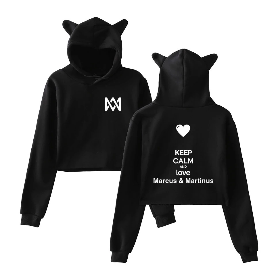 Hoodie Marcus & Martinus Cat Ear Hoodies Sweatshirt  Kpop  Cute Harajuku Sweatshirt Hoodies Pullover Tops