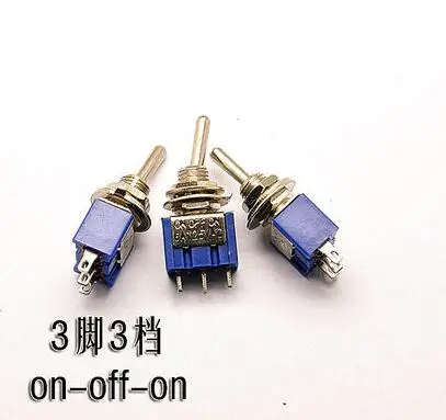 10pcs/lot Mini MTS-103 3-Pin ON-OFF-ON 6A 125V 3A250VAC Toggle Switches Good Quality