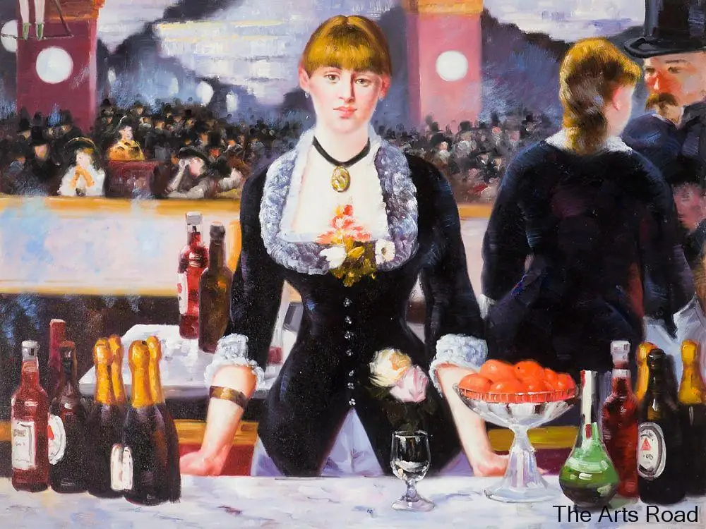 

Classic Female Canvas Art Painting A Bar at the Folies-Bergere by Edouard Manet Oil Painting Portrait