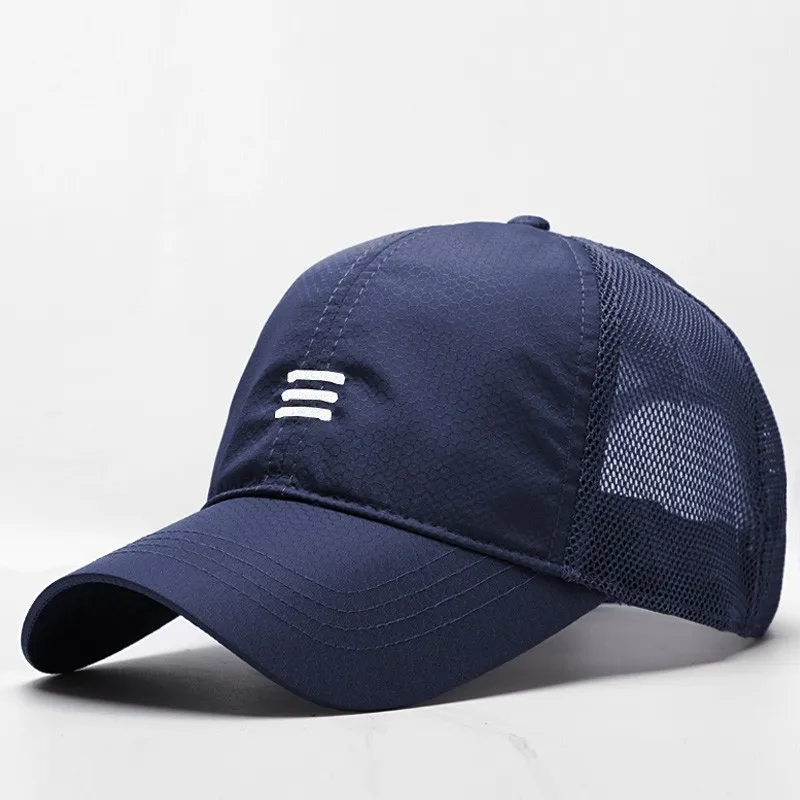 Male Large Size Peak Cap Men Summmer Mesh Truker Hats Big Bone Man Dry Quickly Cool Baseball Caps  M 55-60cm L 60-65cm