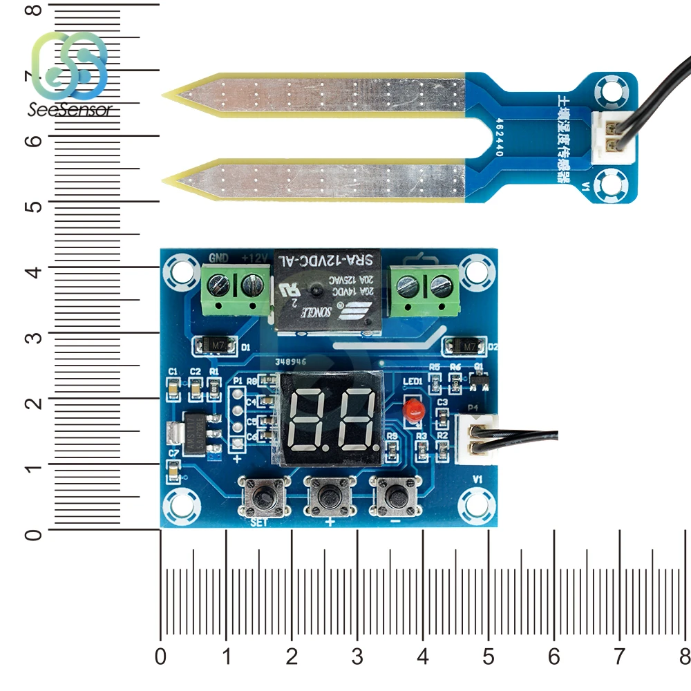 XH-M214 DC 12V Soil Humidity Sensor Controller Digital Display Humidity Controller Irrigation System Automatic Watering Module