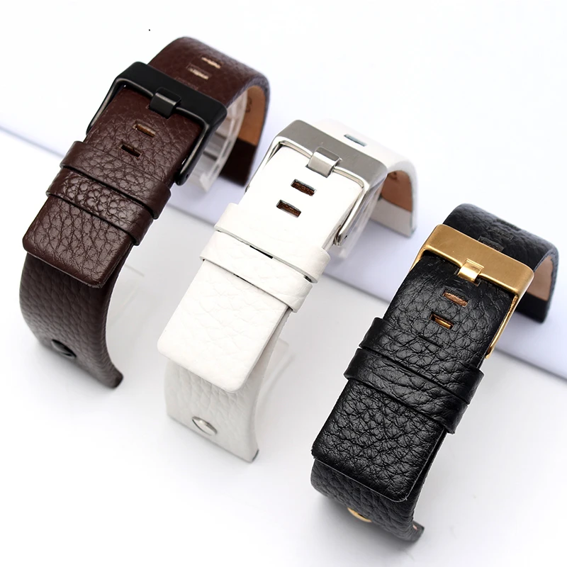 New Fashion Cowhide Watchband with rivet Watch Strap Belt Bracelet for Diesel DZ7313 DZ7333 7322 7257 4318 7348 7334 Replacement