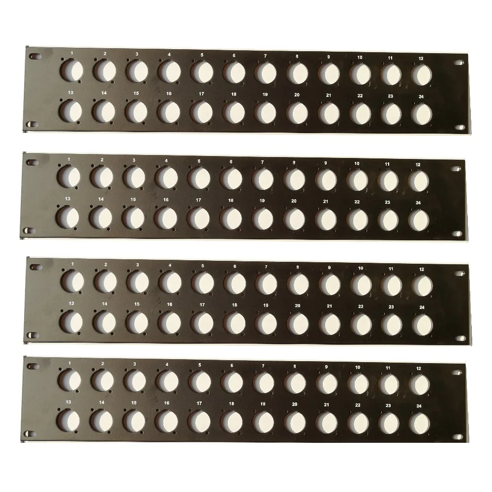Painel de Remendo Xlr 4×24 Portas Way Hole 2u 19 para Conectores tipo d de Montagem de Alta Qualidade