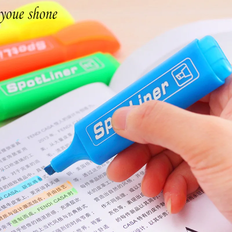 2021 Student Schreibwaren Nette Candy Farbe Highlighter Graffiti Marker Pen Fokus Gekippt Kopf Marker Stift