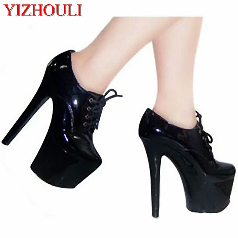 

Hate day 15cm high heel nightclub ultra high heels leather manufacturers new big yards bottom single crystal shoes