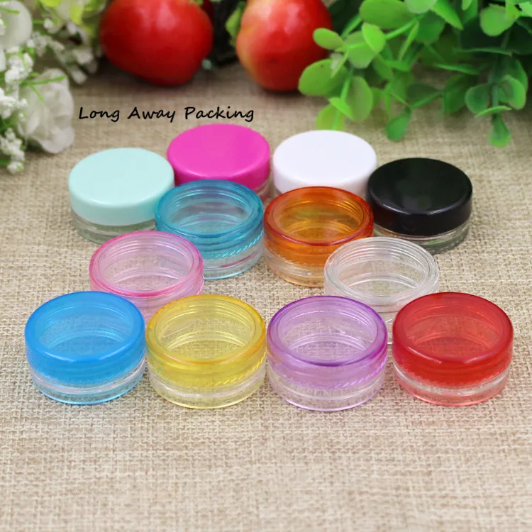 5g Colorful lid Cream Jar plastic bottle, Empty Plastic Cosmetic Container, clear jar, Small Sample Makeup Sub-bottling