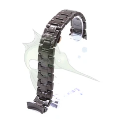 Brown Ceramic 22mm Strap Watchband for AR1446 Gentleman and Lady Watches with Stainless Steel Buckle