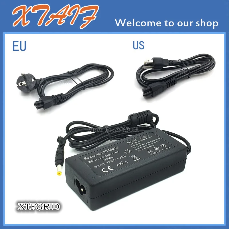 18.5v 3.5a 65w ac/dc adaptador de alimentação carregador de bateria para hp compaq 610 615 dv2000 dv6000 dv6500 dv9000 portátil com cabo de alimentação