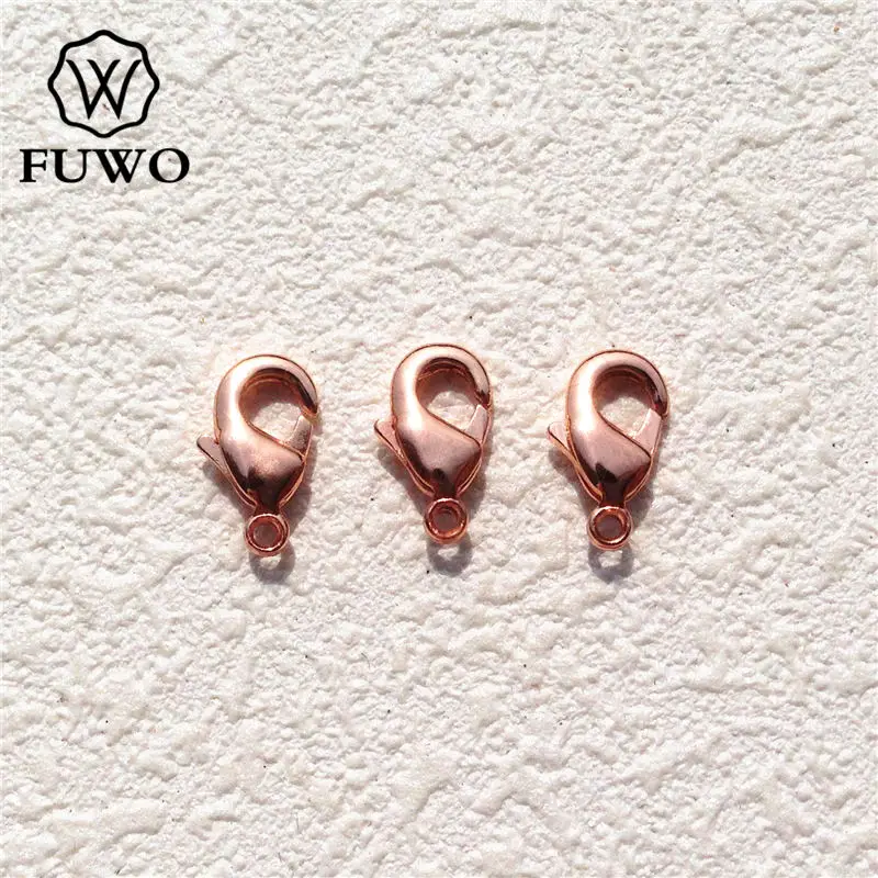 

FUWO Rose Gold Color Plated Brass Lobster Clasps Connect Clasps High Quality Jewelry Accessories For DIY Making B003 6*10mm