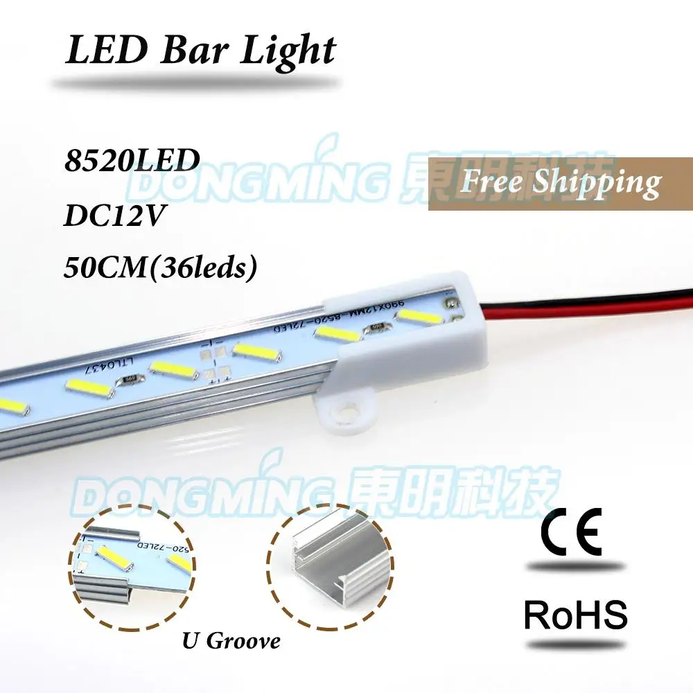 5 sztuk led luces taśmy led 8520 profil aluminiowy 50 cm 36led 12 V biały/ciepły biały nie wodoodporny led bar światła z U/V rowek