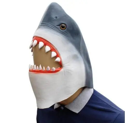 

Shark Mask Latex Animal Face Masks Halloween Adult Costume Carnival Cosplay Masquerade Party Mask Full Helmet for Party