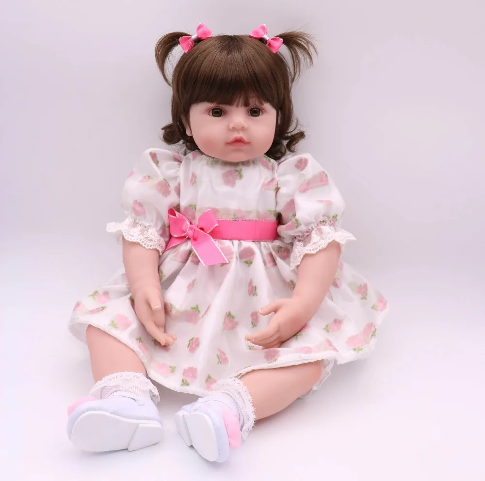 

58cm Silicone Reborn Baby Doll Toys Vinyl Princess Toddler Babies Like Alive Bebe Girls reborn boneca child gifts