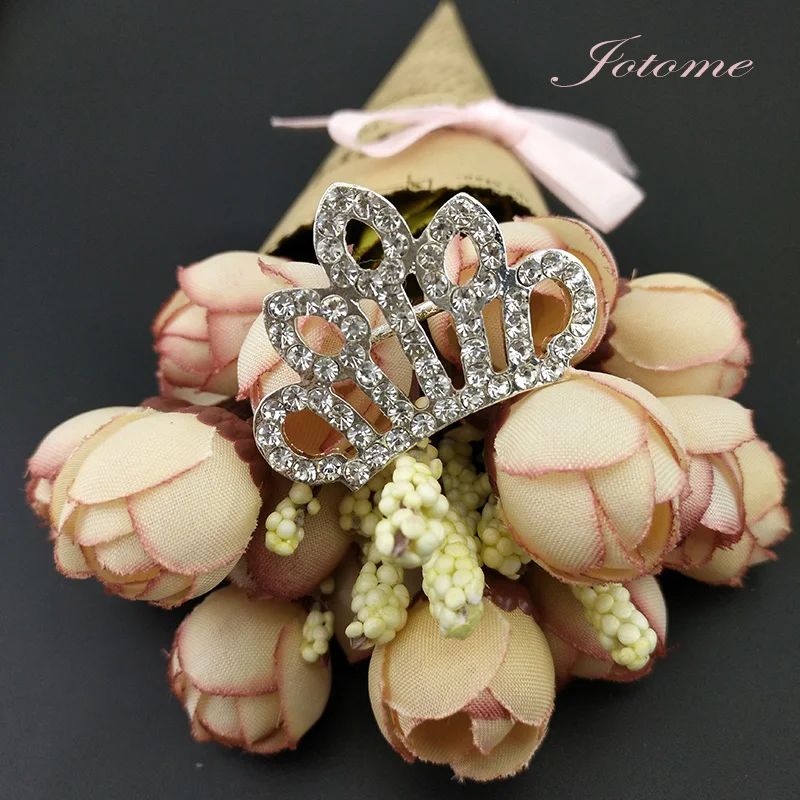 

Silver Tone Wedding Party Pins Mini Crown Brooches Clear Rhinestone Crystal Pin Brooch Buckle