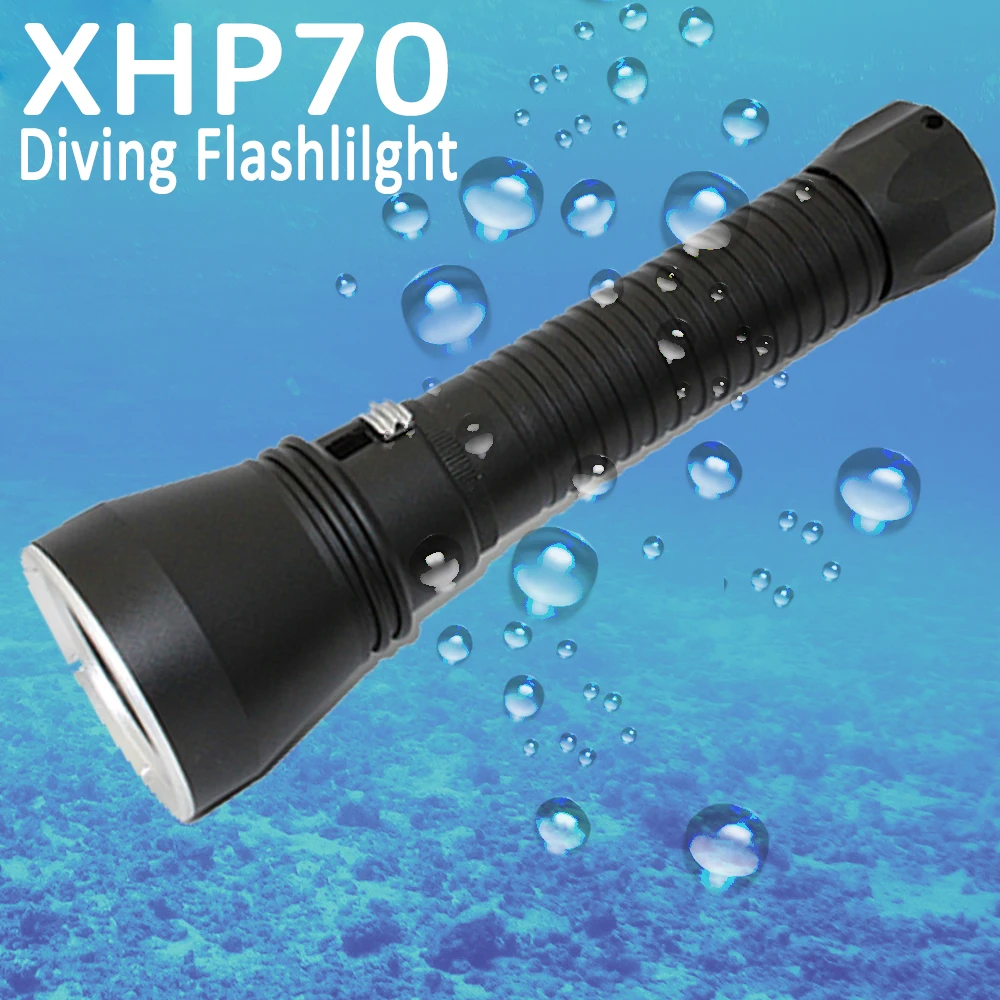 Powerful 4000 lumen  XHP70 LED diving flashlight underwater Scuba Dive Torch tactical hunting flashlight White/yellow light