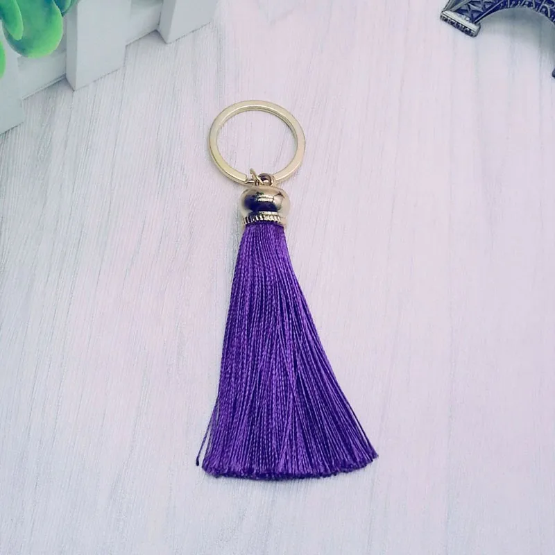 Modischer Quasten-Schlüsselanhänger für Damen, niedlicher Quasten-Schlüsselanhänger als Taschenaccessoire - Seidenquasten Autoschlüsselanhänger Fransen-Schmuck Großhandel – Detail 13