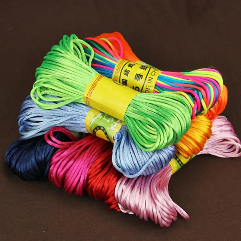 20M Chinese Knotted Thread Soft Silk Macrame Nylon Cords DIY Handwork Necklace Jewelry Wire Sewing Decorative Accessories Rope