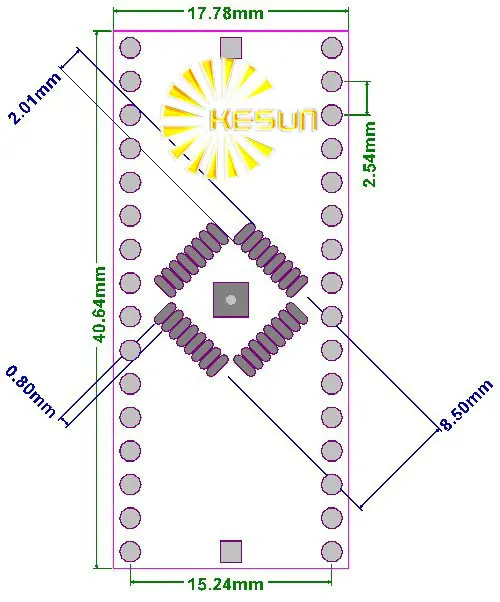 100 Uds QFP32 giro DIP32 con placa de conexión a tierra TQFP LQFP EQFP 0,8 MM adaptador IC de paso placa adaptadora PCB