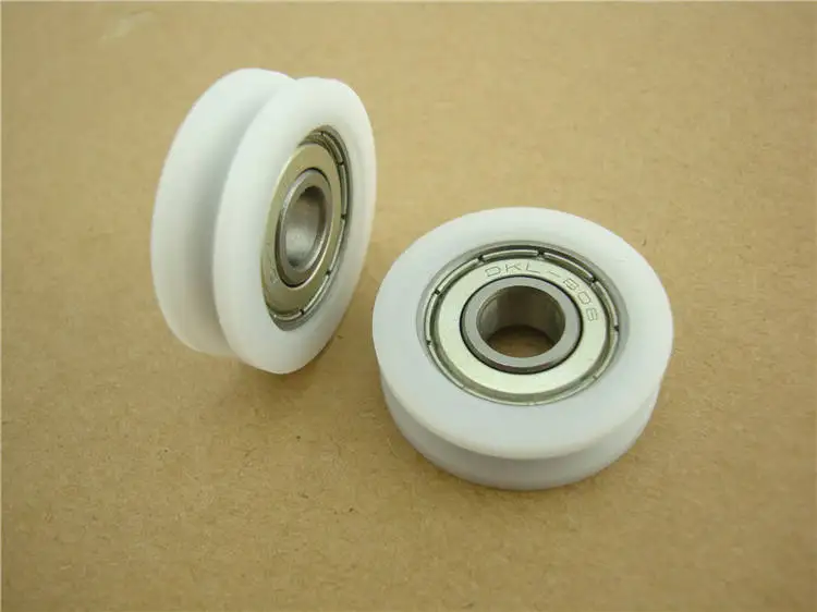 

high quality polyformaldehyde POM coated ball bearings 608zz embedded bearing +U groove Total Diamater: 8*29.5*9mm