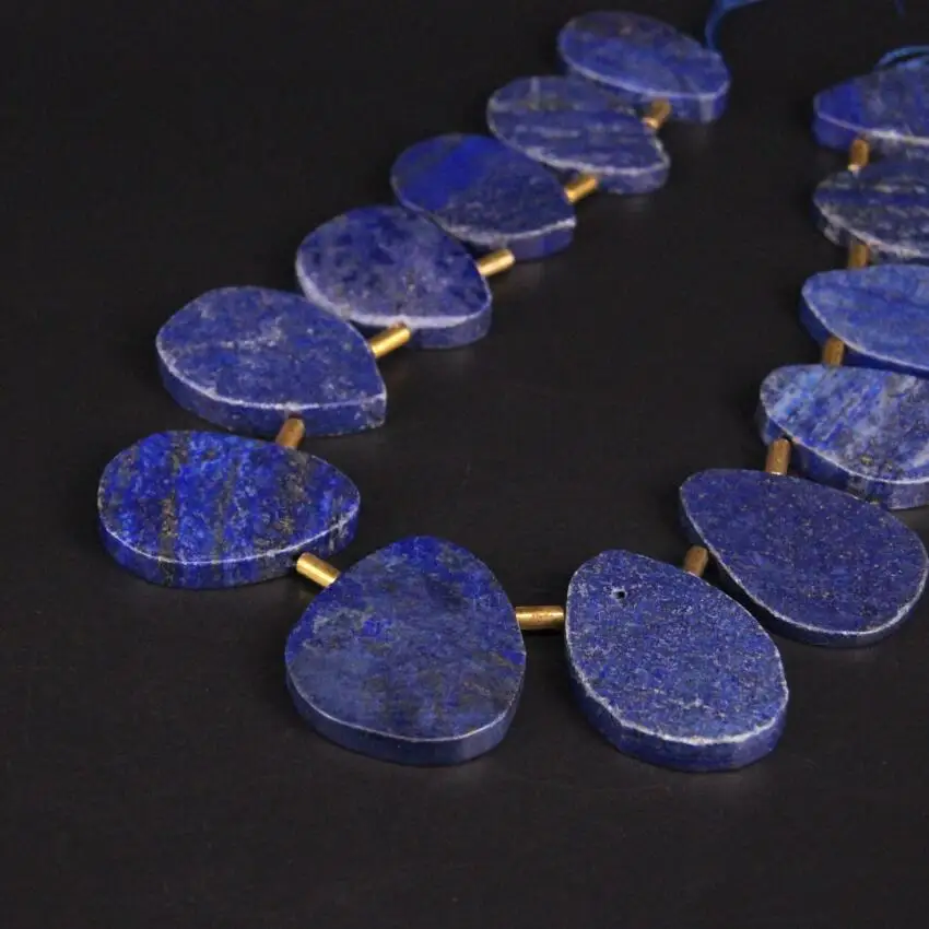 

15.5"strand Large Size Raw Lapis Lazuli Top Drilled Slab Slice Beads,Natural Blue Gems Stone Nugget Pendants Jewelry Making