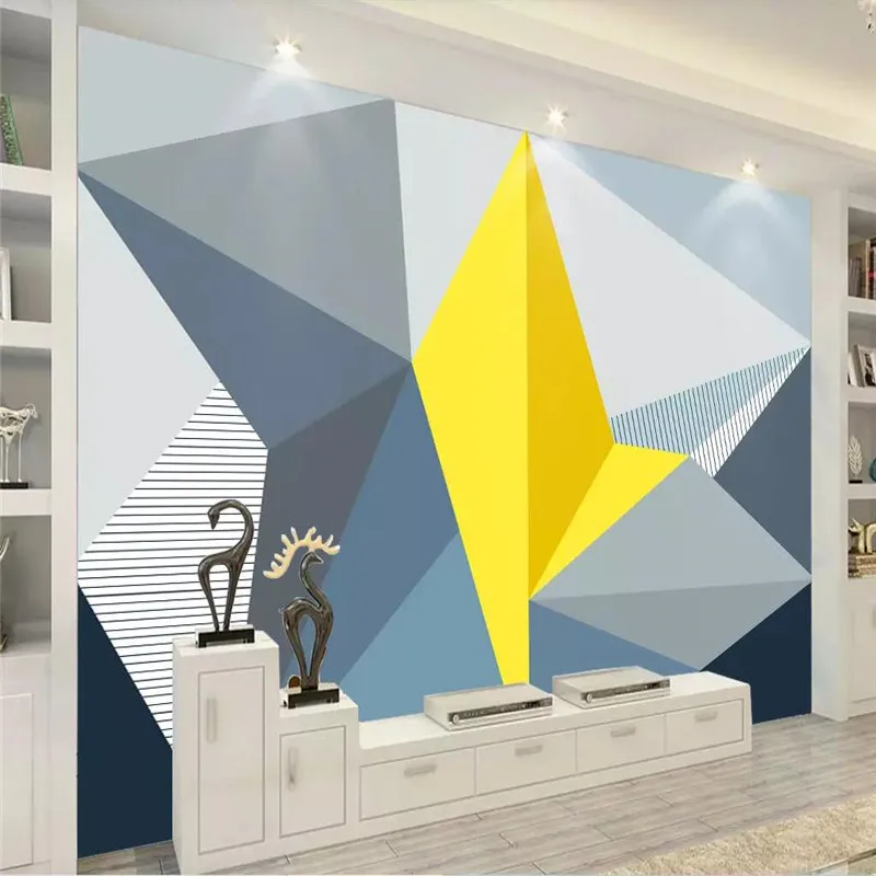 Custom Mural Wallpaper Modern Minimalist Geometric Solid Graphics Background Wall