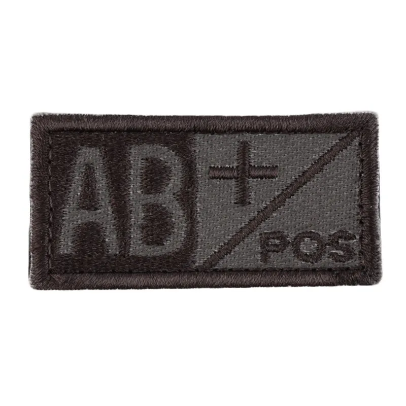 Parche de tipo de sangre A + B + AB + O + frontal POS A-B-AB-O, parche negativo NEG, insignia militar táctica