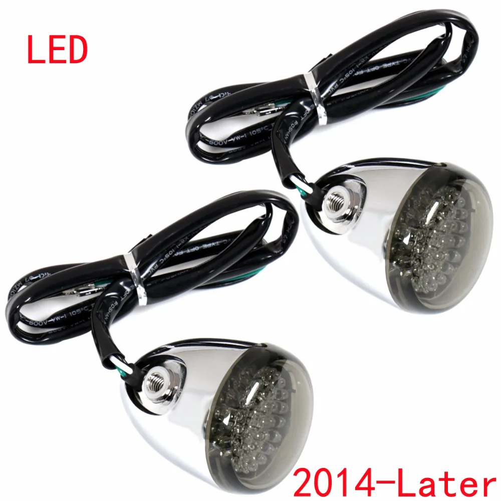 Chrome Deuce/Bullet Front LED Turn Signal&Smoked Lens For Harley Street Glide FLHX 2014-2022 Models