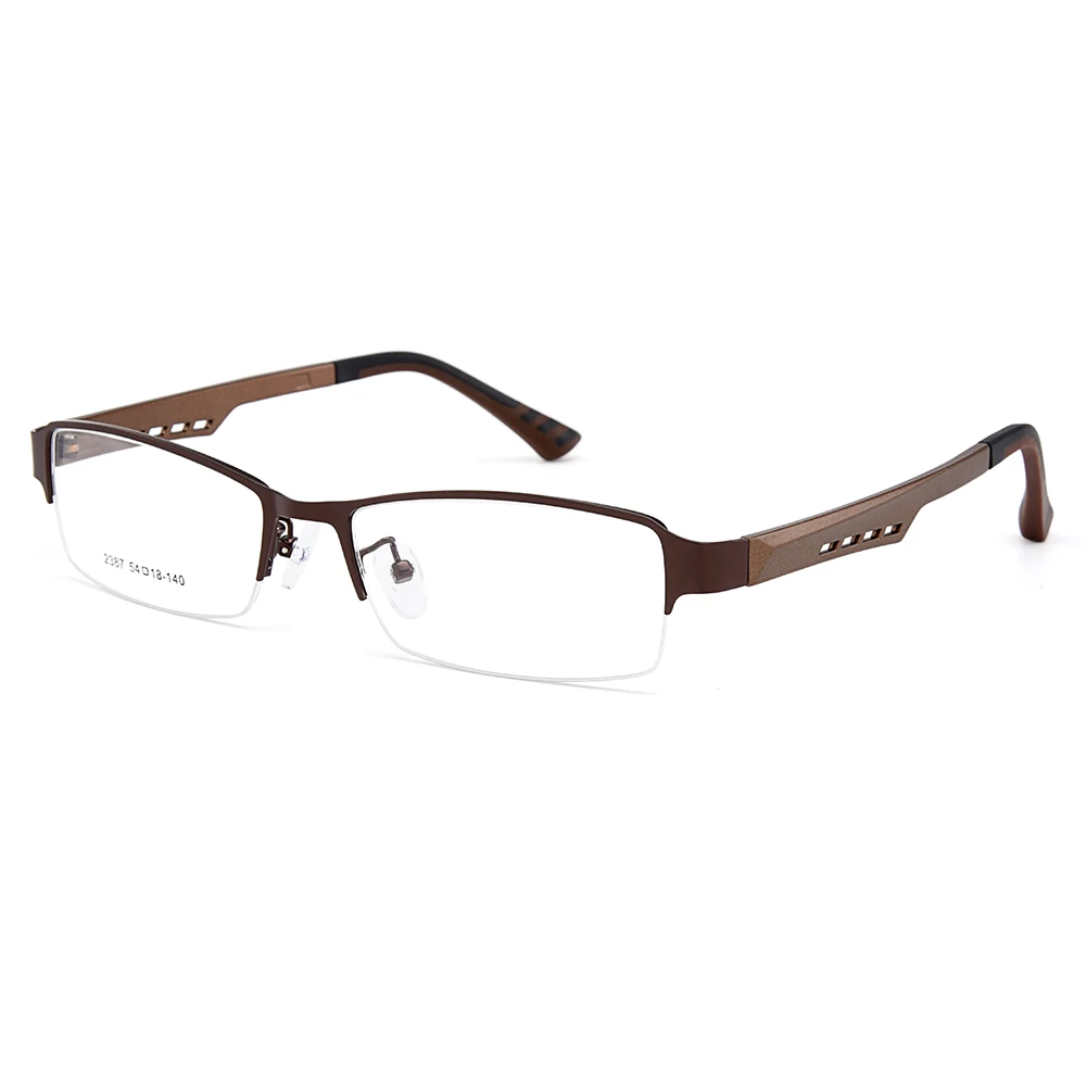 Gmei Optical Men Titanium Alloy Eyeglasses Frame for Men Eyewear Flexible Temples Legs IP Electroplating Alloy Spectacles Y2387