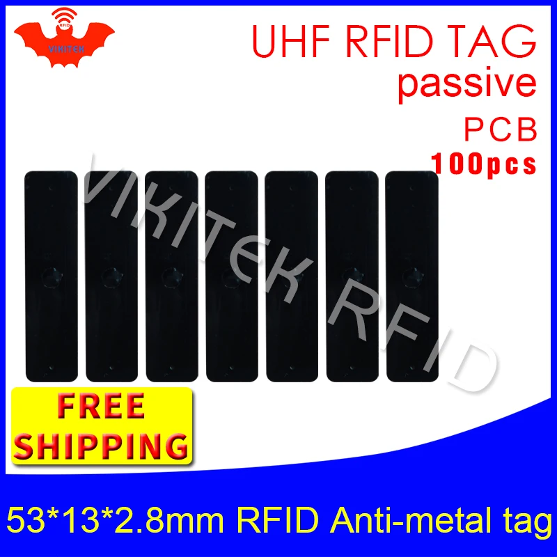 

UHF RFID metal tag 915m 868m Alien H3 EPC ISO18000 6c 100pcs free shipping 53*13*2.8mm IT fixed assets PCB passive RFID tags