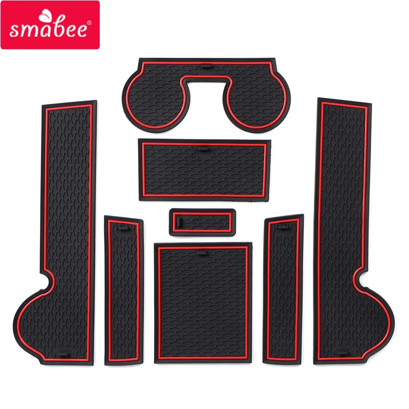 smabee Anti-Slip Gate Slot Mat Rubber Cup Coaster for Mitsubishi Lancer 2008 - 2016 Ralliart EVO X Galant Fortis EX Accessories