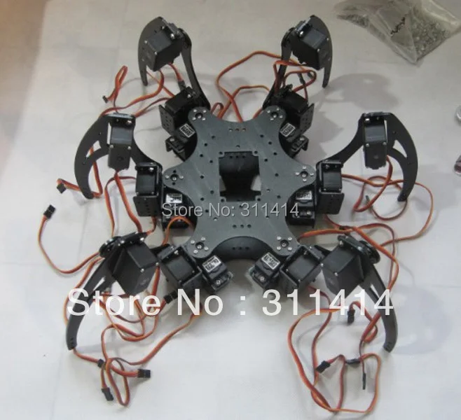 1set Aluminium Robotic Hexapod Spider Six 3DOF Legs Robot Frame Kit With Bearings Fully Compatible With Arduino