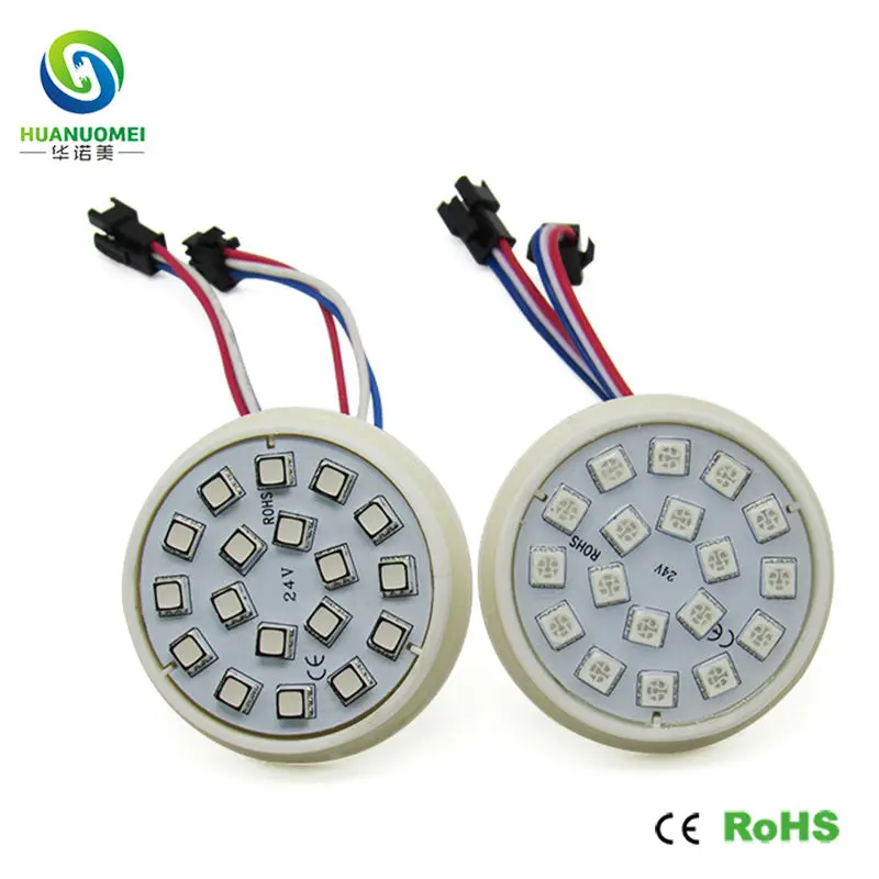 5050 smd rgb 60mm 18smd ucs1903 rgb led pixel module light addressable digital bulb lamp waterproof amusement park ride lights